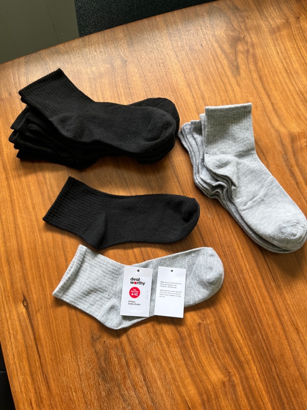 Black & Gray Ankle Socks